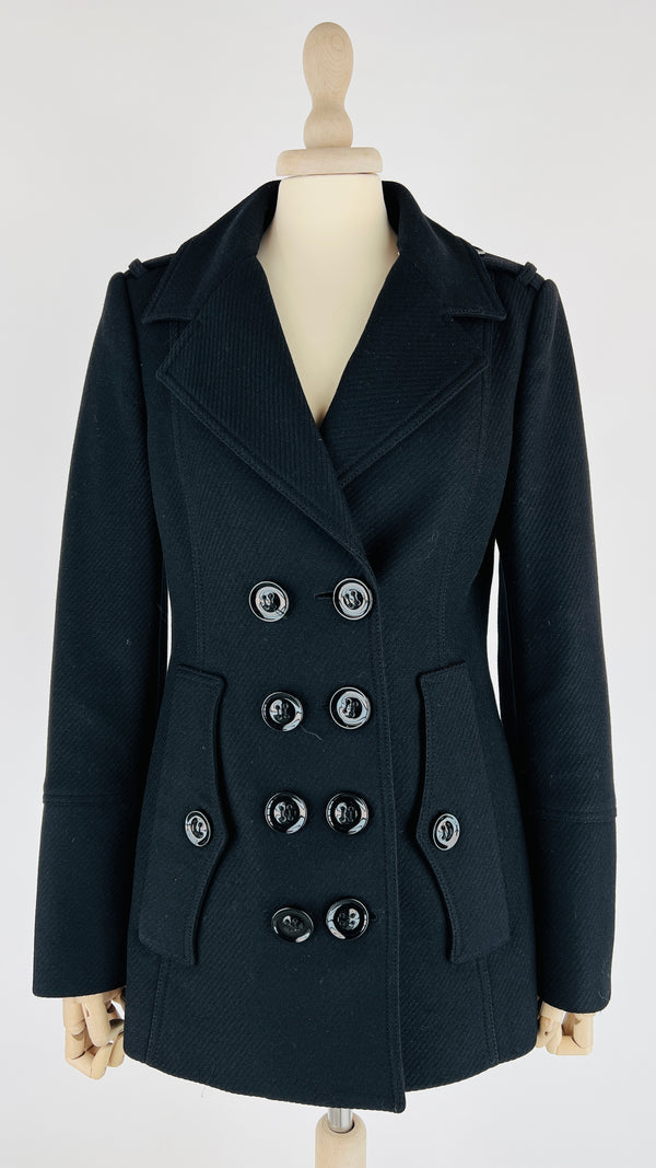 Caban nero doppiopetto