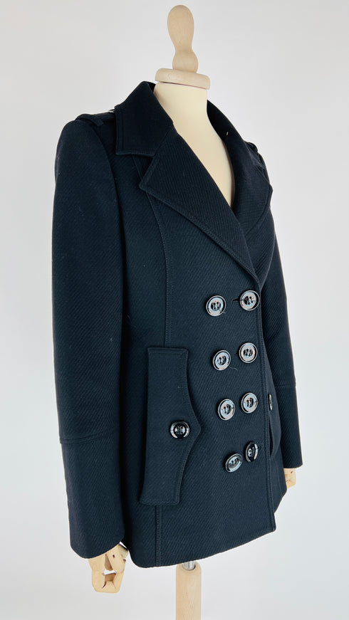 Caban nero doppiopetto