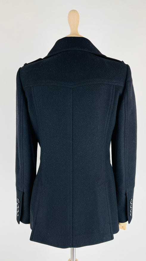 Caban nero doppiopetto