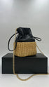 Borsa pelle e raffia
