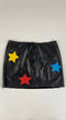 Minigonna in pelle con patch