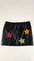 Minigonna in pelle con patch