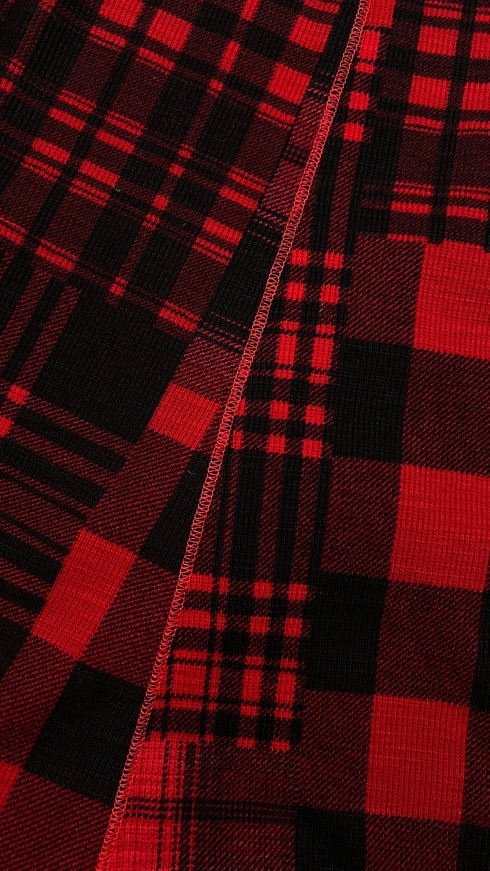 Abito in jersey tartan con cartellino