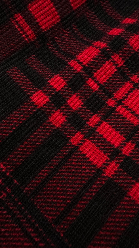 Abito in jersey tartan con cartellino