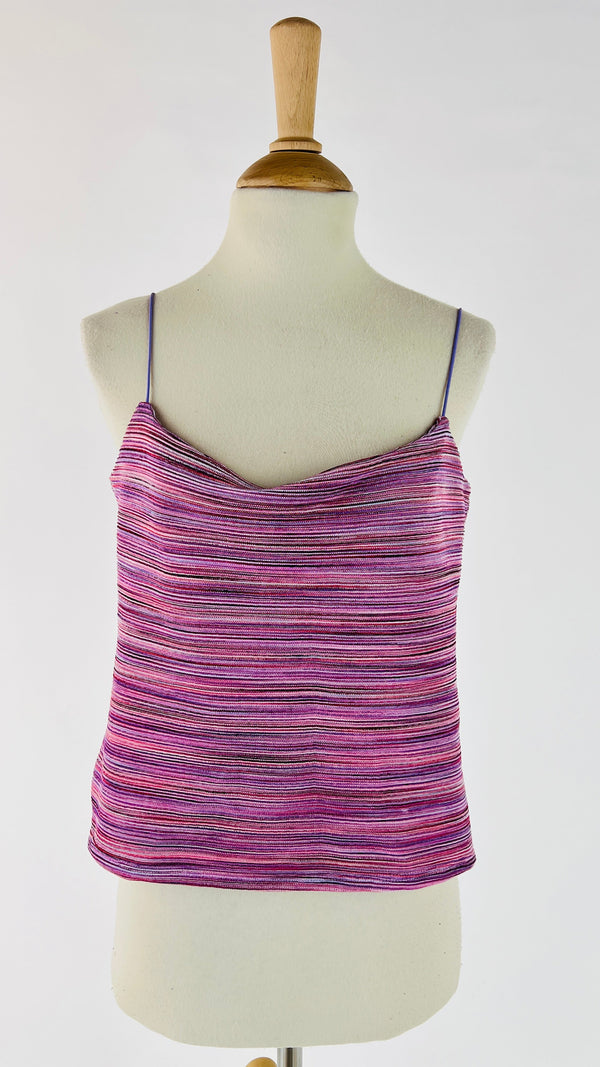 Top cropped in maglia con spalline