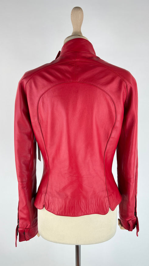 Giacca rossa in pelle