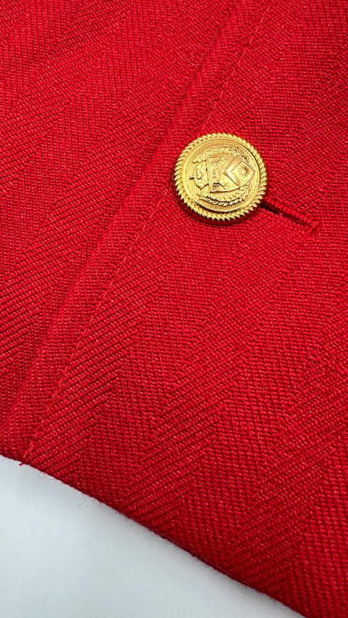 Blazer in lana lino con cartellino