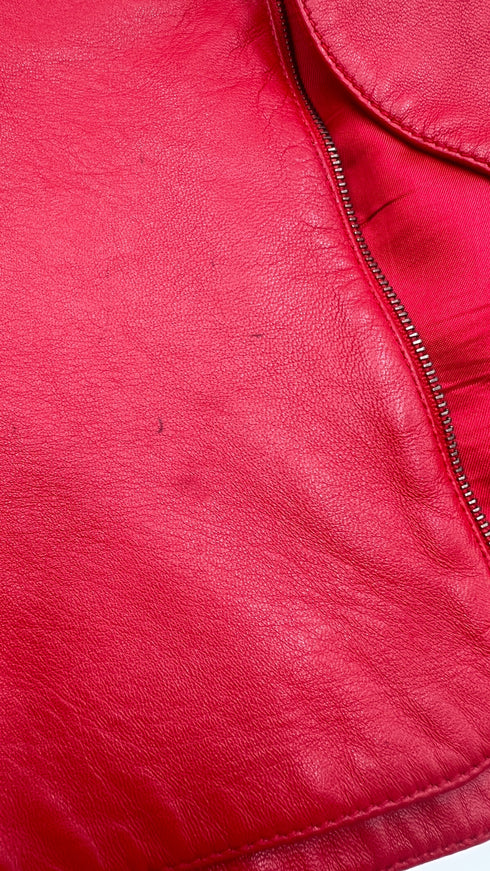 Giacca rossa in pelle