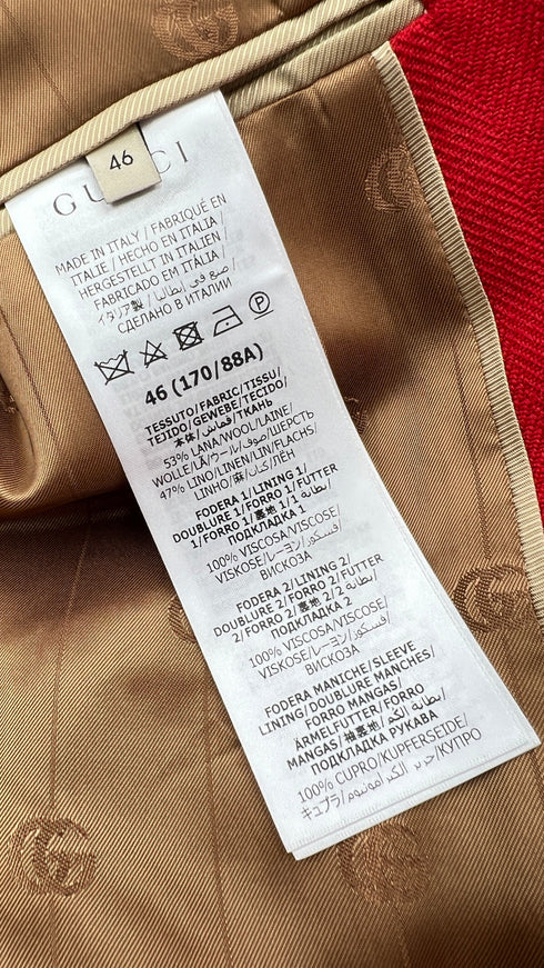 Blazer in lana lino con cartellino