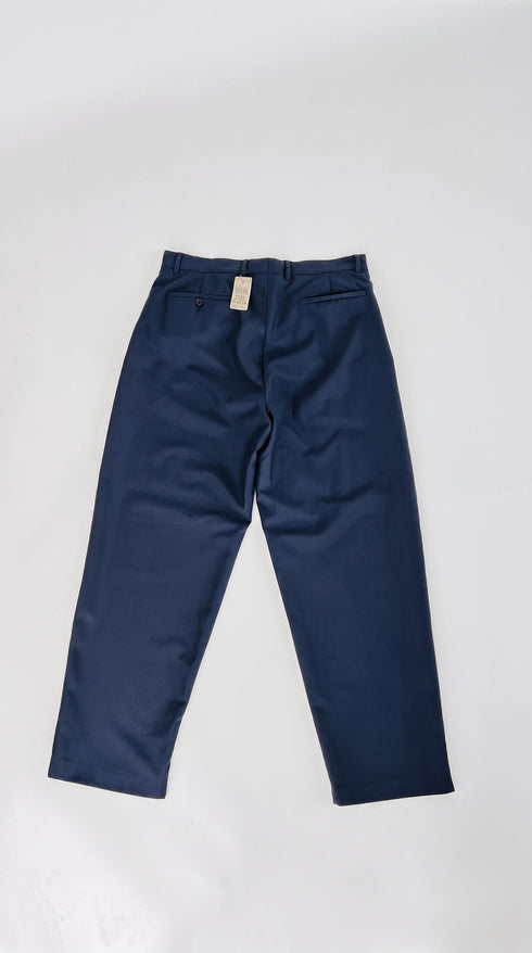 Pantaloni blu gamba larga