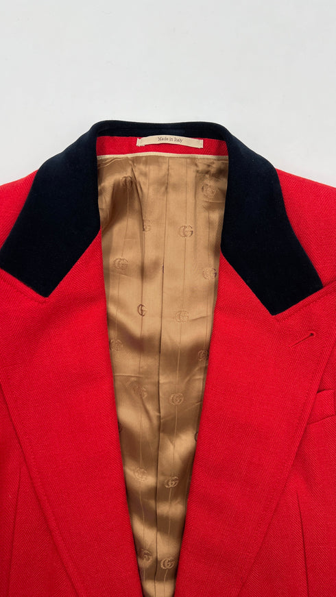 Blazer in lana lino con cartellino