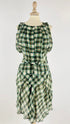 Abito midi in seta tartan