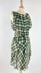 Abito midi in seta tartan