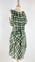 Abito midi in seta tartan