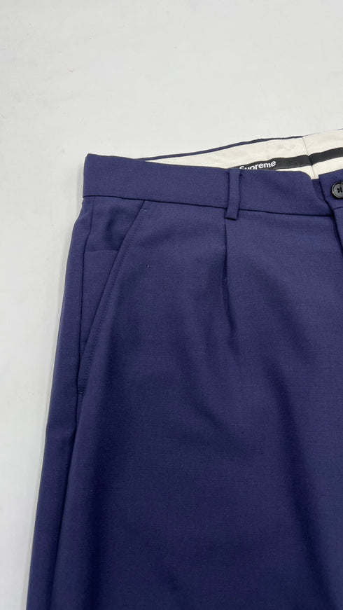 Pantaloni blu gamba larga