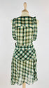 Abito midi in seta tartan