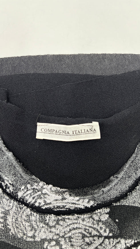 Tank-top mesh stampata