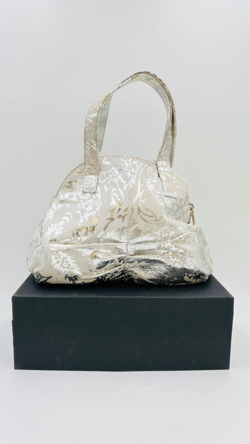 Borsa laminata a  fiori