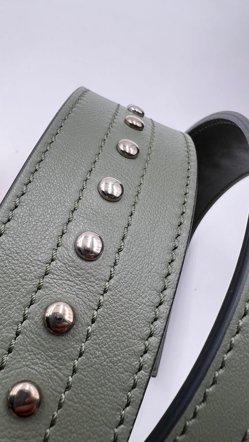 Tracolla in pelle con cartellino