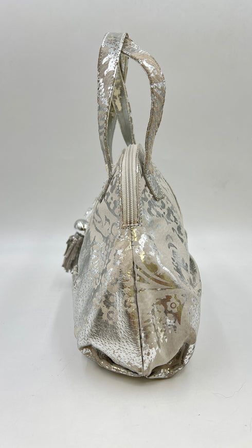 Borsa laminata a  fiori