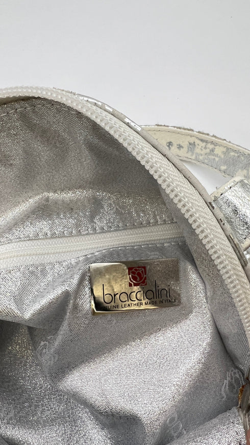 Borsa laminata a  fiori