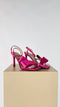 Sandali "Nora" in raso fucsia con box