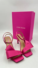 Sandali "Nora" in raso fucsia con box Luciano Padovan
