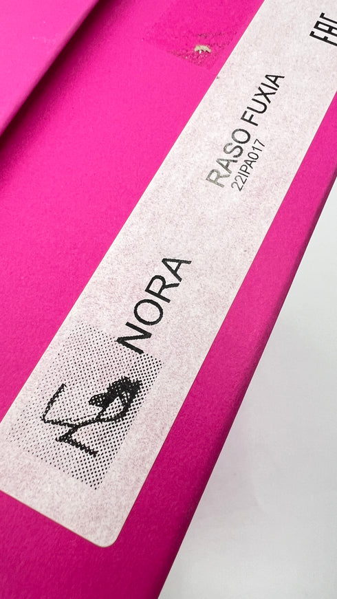 Sandali "Nora" in raso fucsia con box