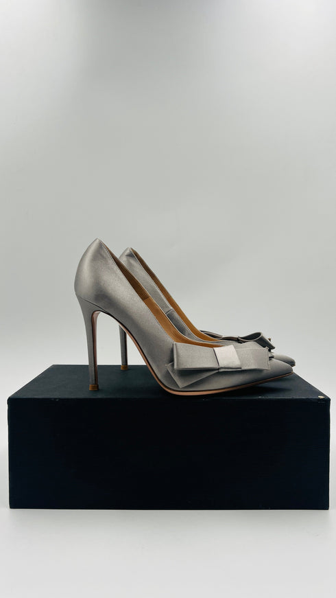 Décolleté raso argento N.37.5