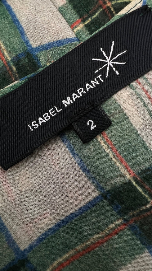 Abito midi in seta tartan