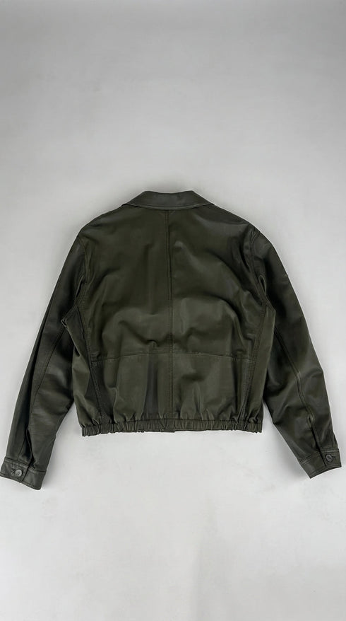 Giacca boxy in pelle