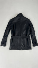 Giacca in pelle con cintura Versace Collection