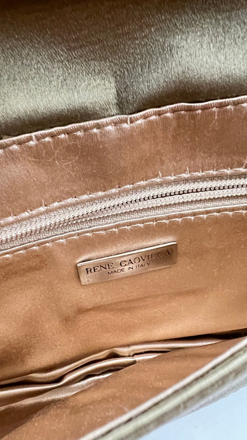 Clutch in raso con strass