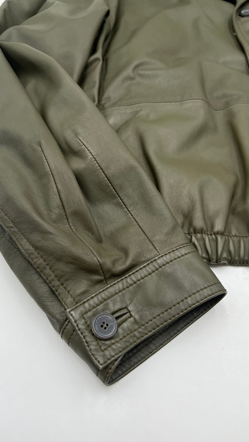Giacca in pelle verde