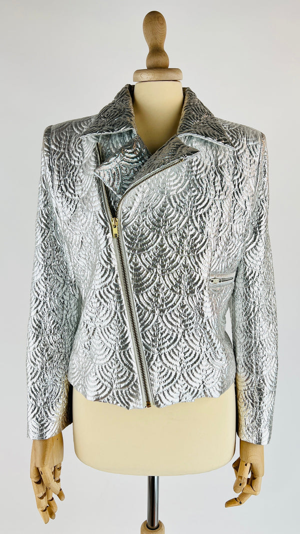 Giacca tessuto argentato