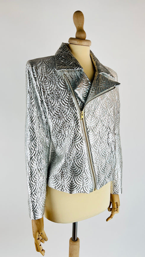 Giacca tessuto argentato