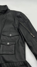 Giacca in pelle con cintura Versace Collection