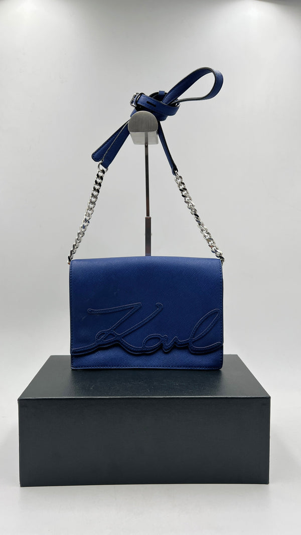 Borsa saffiano blu