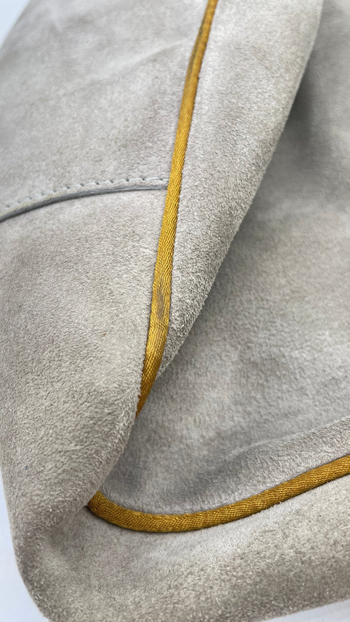 Borsa in suede con rose