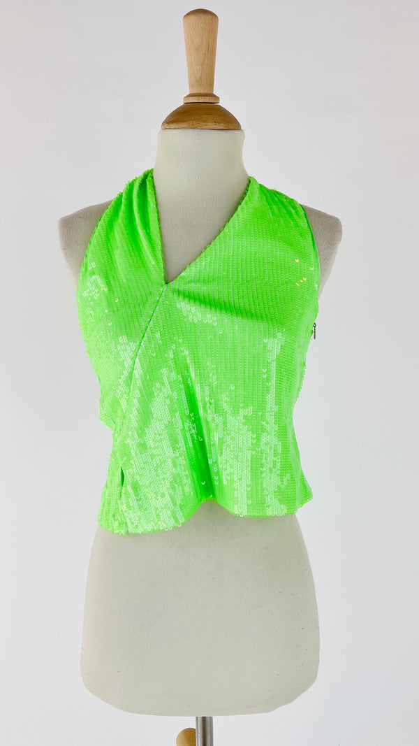 Top paillettes con cartellino