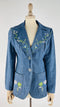 Blazer in denim ricamato